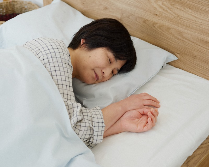 この掛け布団（デュベ）は、洗濯機で丸洗いできるというのも人気の理由のひとつ。